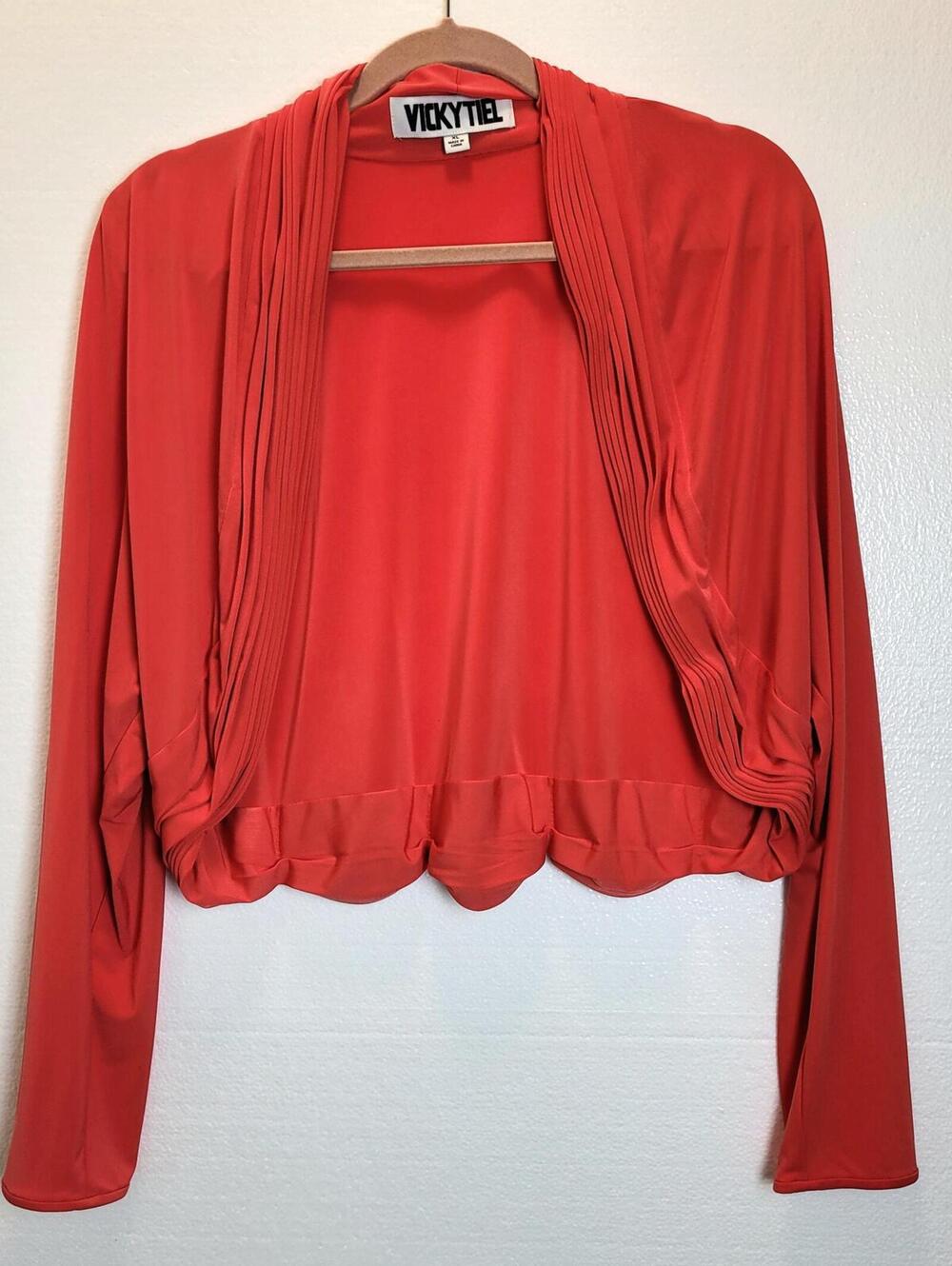 Vicky Tiel Tangerine Shrug Long Sleeve Jacket Size XL